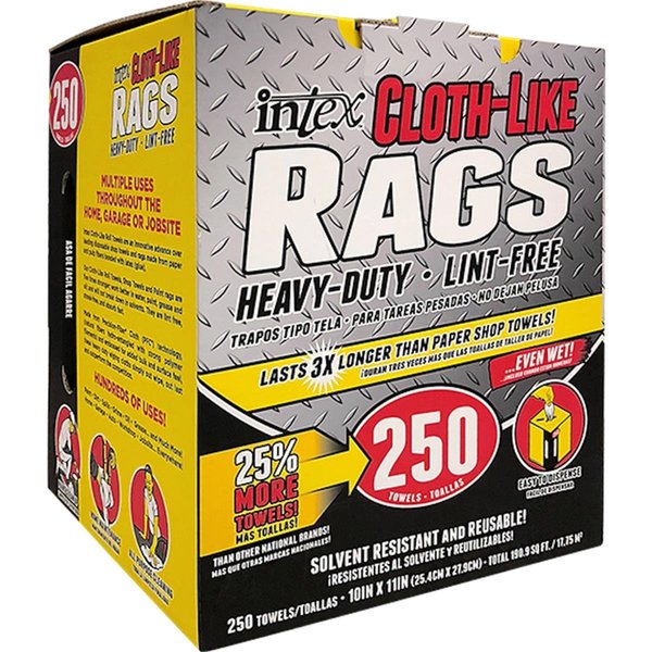 Intex 10 x 11 in. Cloth-Like Fiber Blend Wiping Rags - Pack of 250 1014259